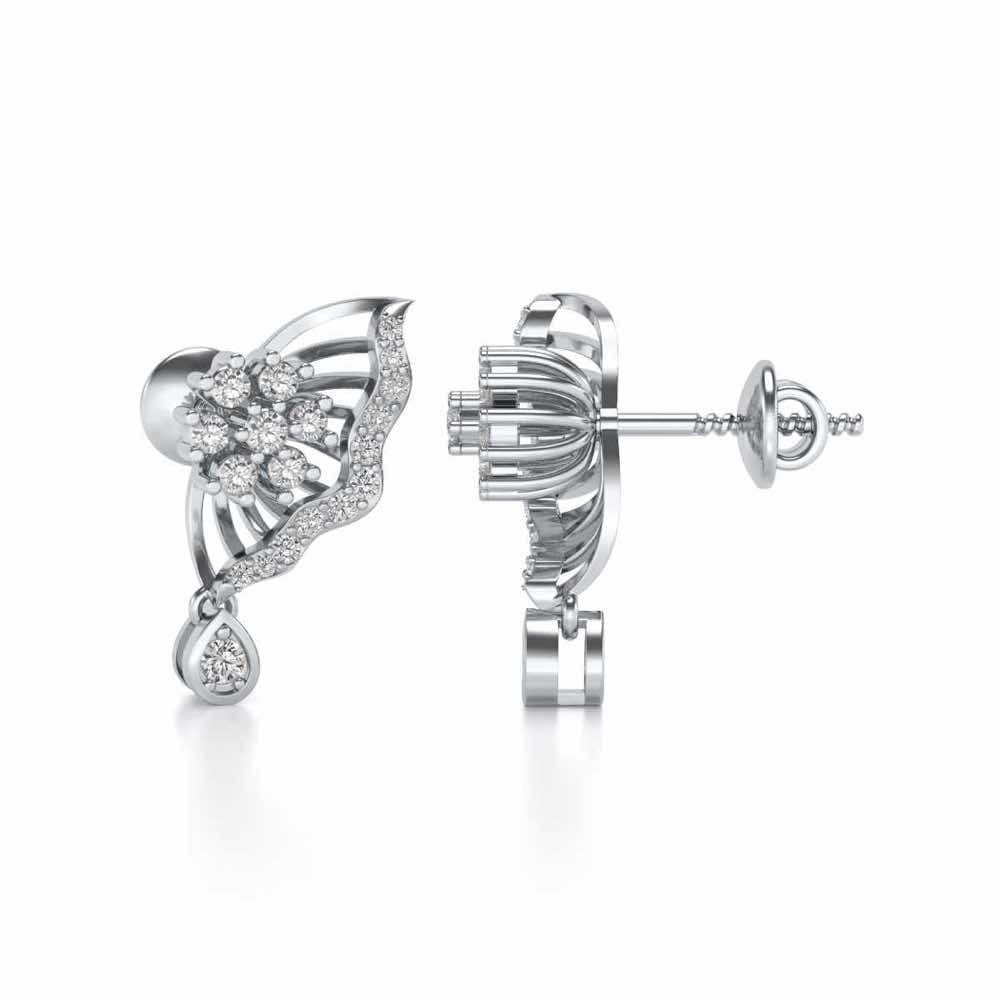 Royal Butterfly Earrings - White Gold - Image 4