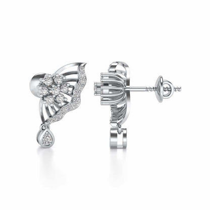 Royal Butterfly Earrings - White Gold - Image 4