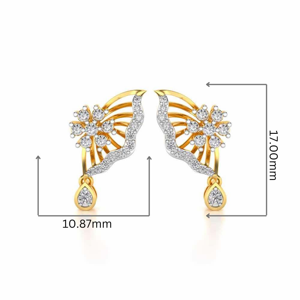Royal Butterfly Earrings - Yellow Gold - Image 2