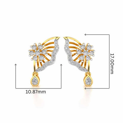 Royal Butterfly Earrings - Yellow Gold - Image 2