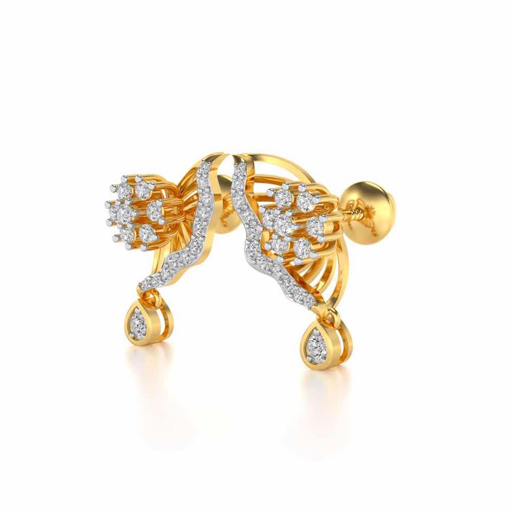 Royal Butterfly Earrings - Yellow Gold - Image 3