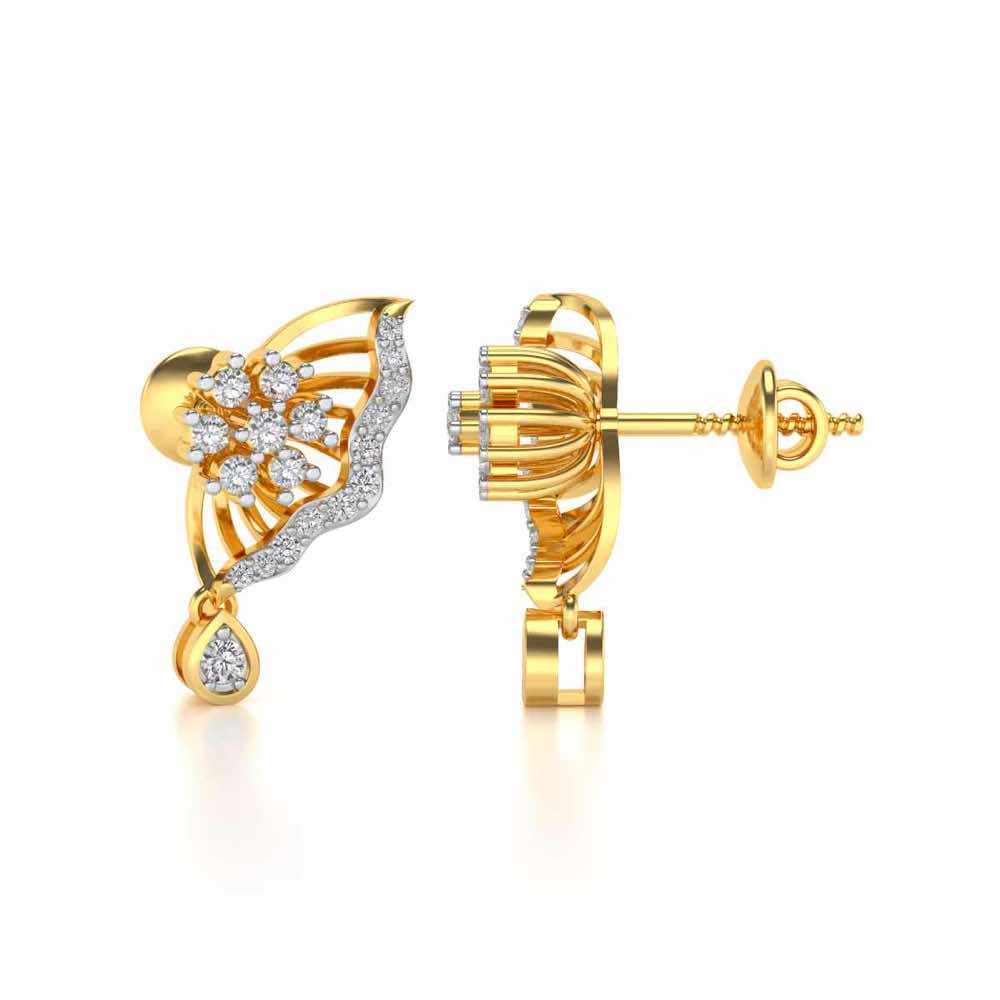 Royal Butterfly Earrings - Yellow Gold - Image 4