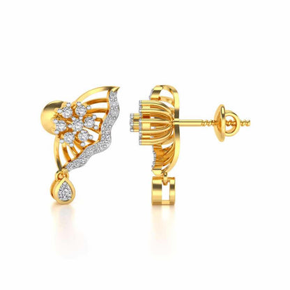 Royal Butterfly Earrings - Yellow Gold - Image 4