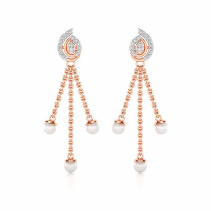 Royal Silver Dangler Earrings - Rose Gold - Image 1