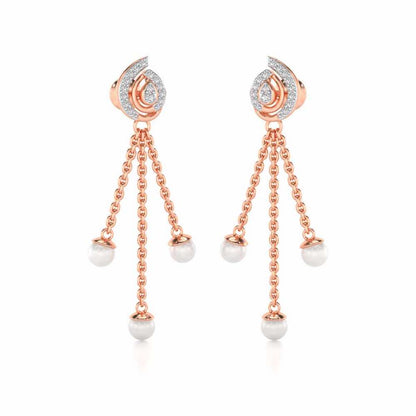 Royal Silver Dangler Earrings - Rose Gold - Image 2