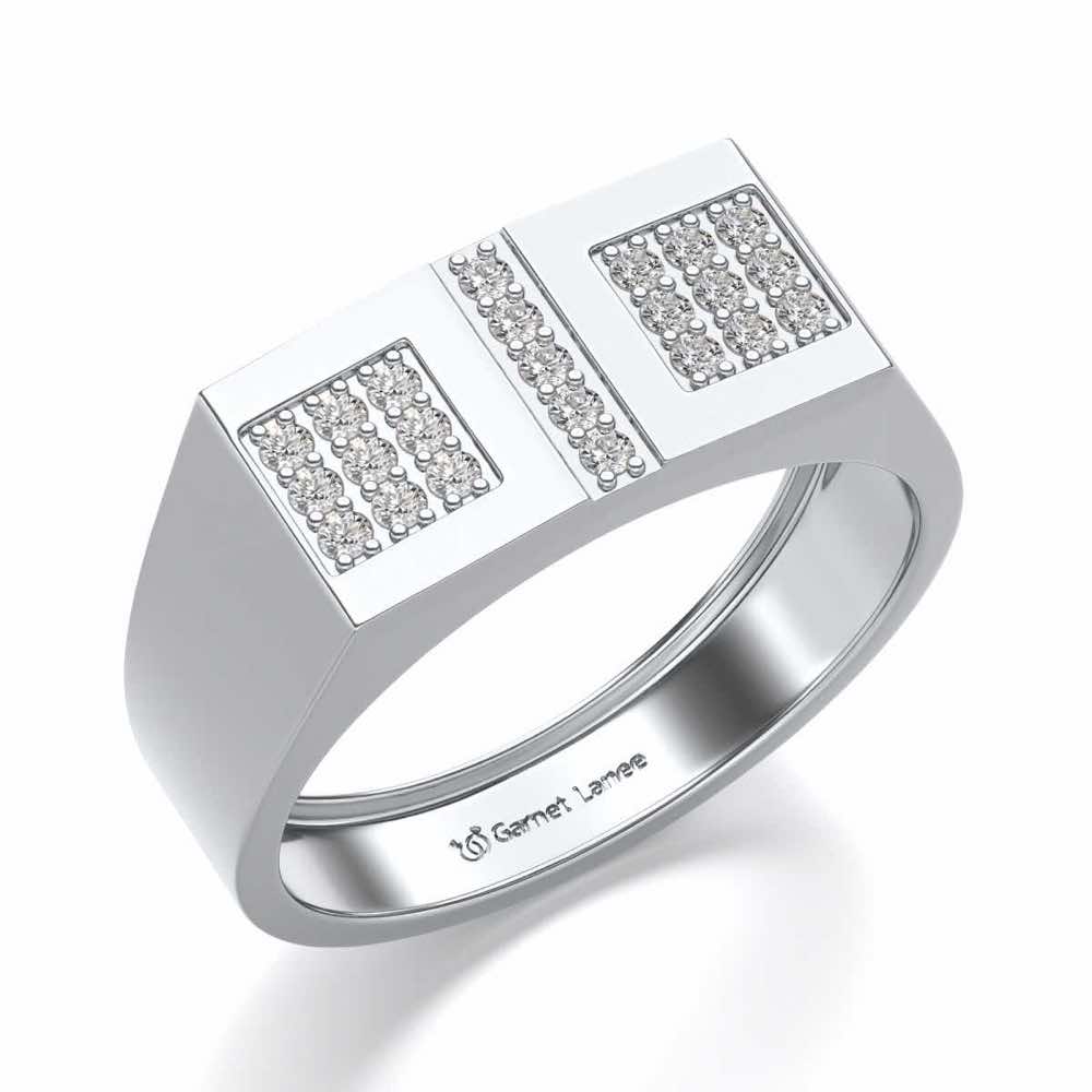 Royal Eye Silver Ring For Men - White Gold - Image 1