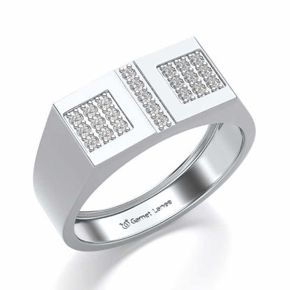 Royal Eye Silver Ring For Men - White Gold - Image 1