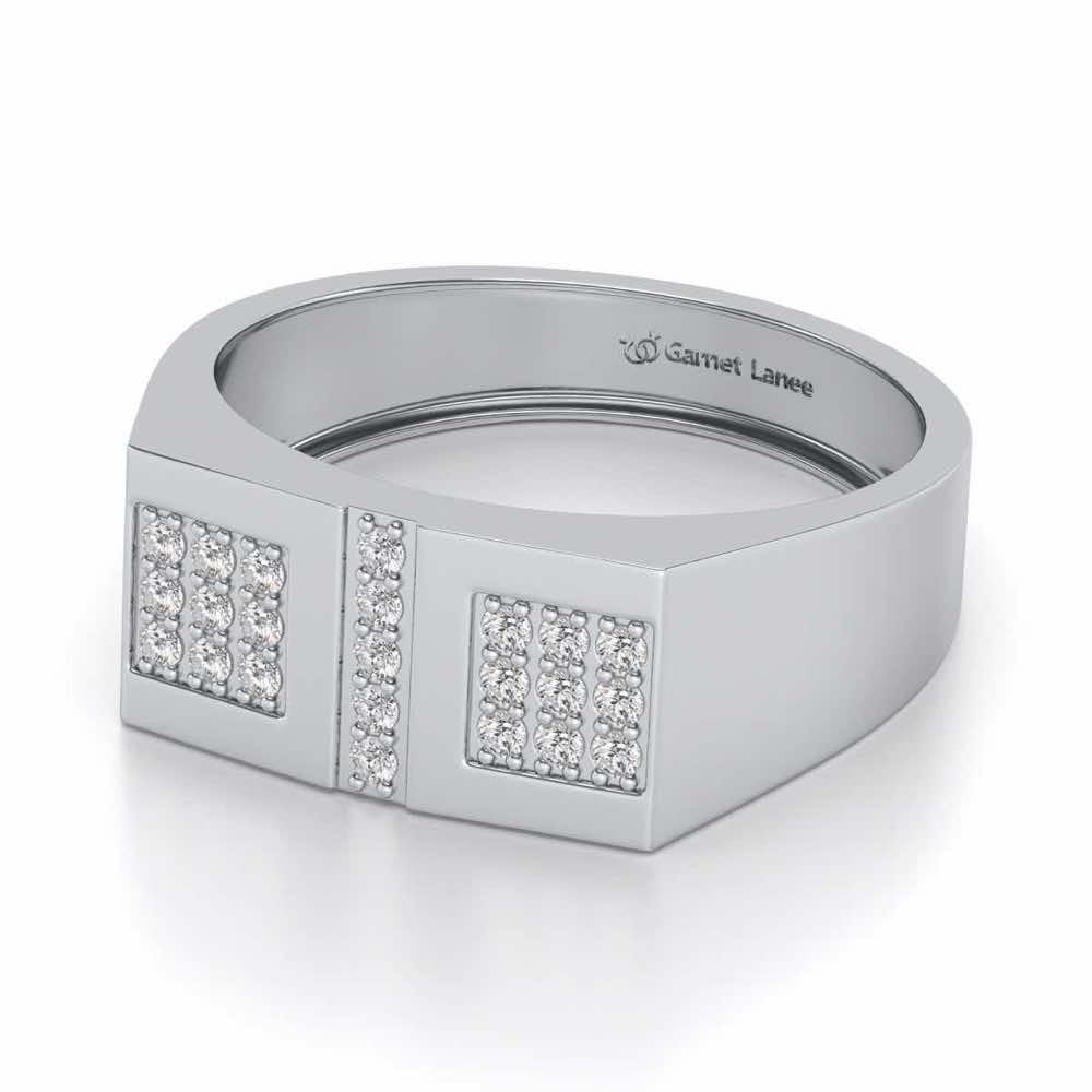 Royal Eye Silver Ring For Men - White Gold - Image 2