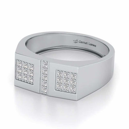 Royal Eye Silver Ring For Men - White Gold - Image 2