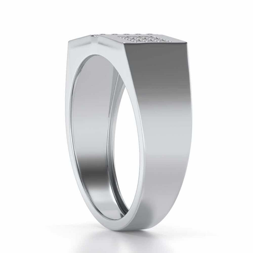 Royal Eye Silver Ring For Men - White Gold - Image 3