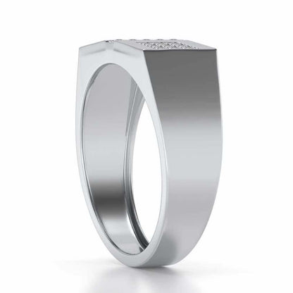 Royal Eye Silver Ring For Men - White Gold - Image 3