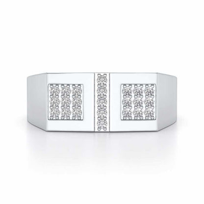 Royal Eye Silver Ring For Men - White Gold - Image 4