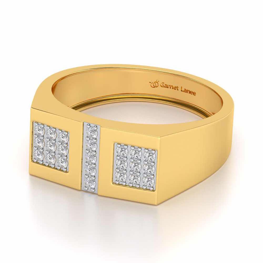 Royal Eye Silver Ring For Men - Yellow Gold - Image 2