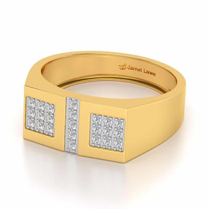 Royal Eye Silver Ring For Men - Yellow Gold - Image 2