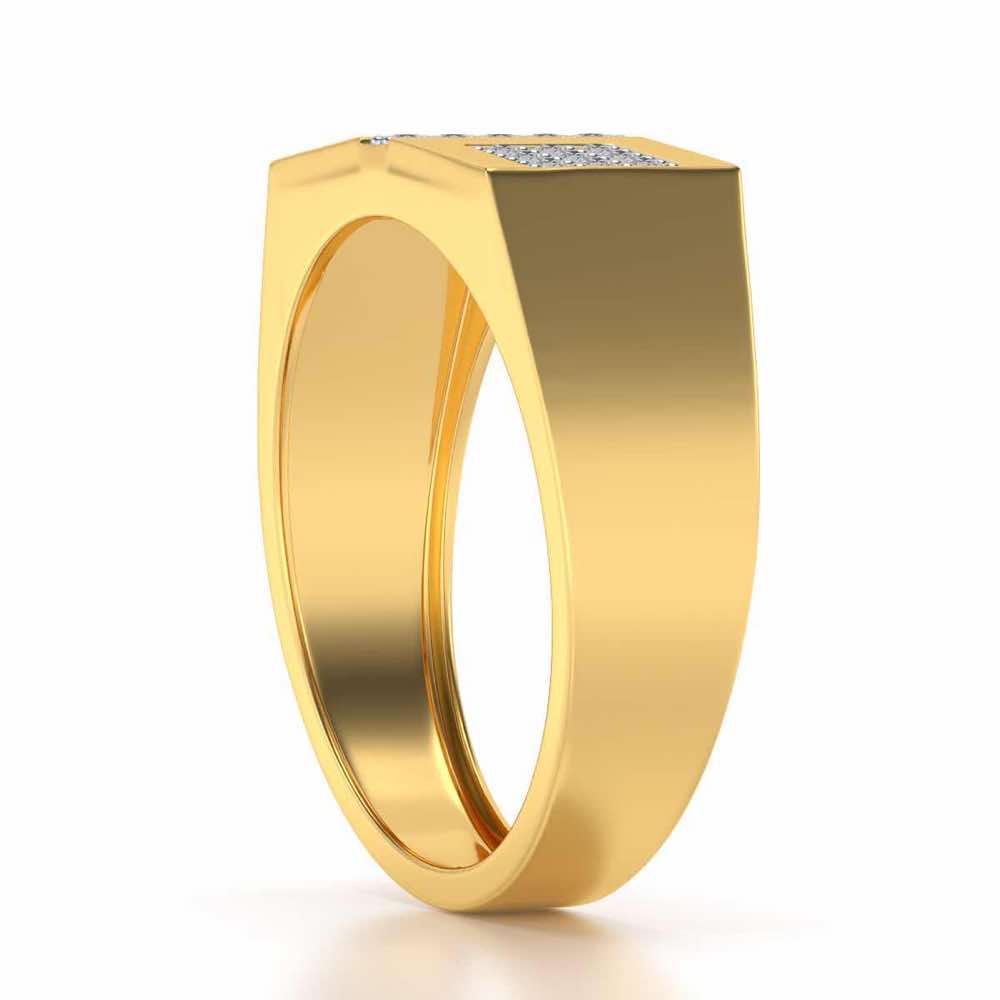 Royal Eye Silver Ring For Men - Yellow Gold - Image 3
