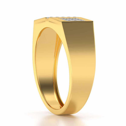 Royal Eye Silver Ring For Men - Yellow Gold - Image 3
