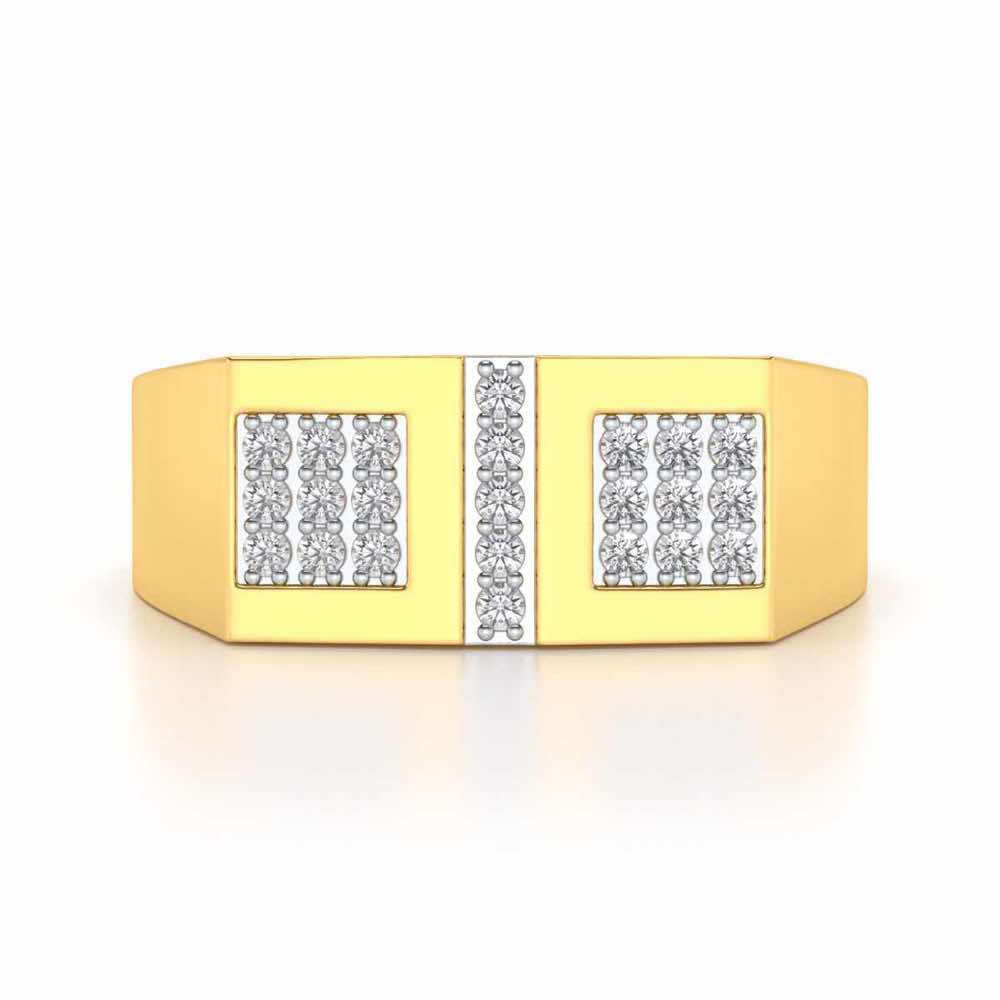 Royal Eye Silver Ring For Men - Yellow Gold - Image 4