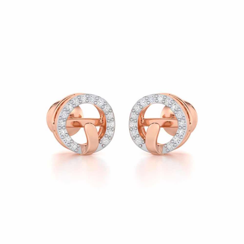 Royal Filigree Silver Earrings - Rose Gold - Image 2