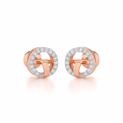 Royal Filigree Silver Earrings - Rose Gold - Image 2