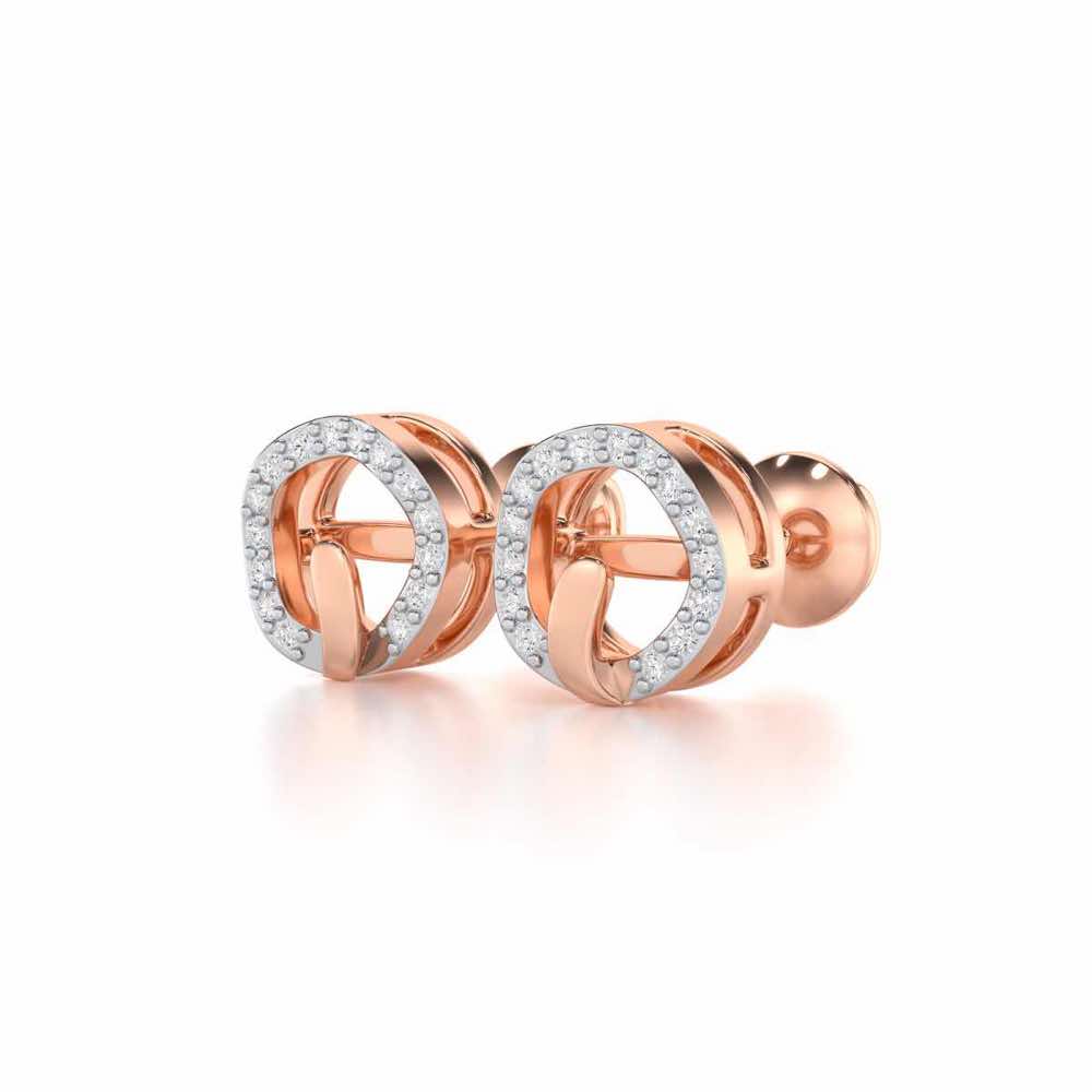 Royal Filigree Silver Earrings - Rose Gold - Image 3