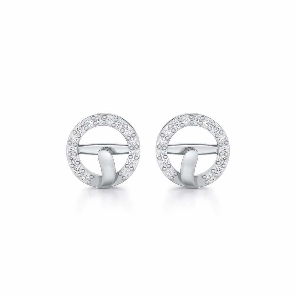 Royal Filigree Silver Earrings - White Gold - Image 1