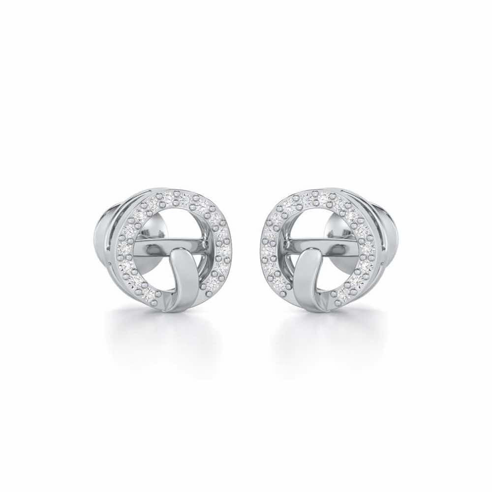 Royal Filigree Silver Earrings - White Gold - Image 2