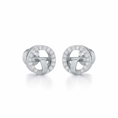 Royal Filigree Silver Earrings - White Gold - Image 2