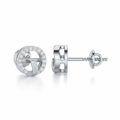 Royal Filigree Silver Earrings - White Gold - Image 4