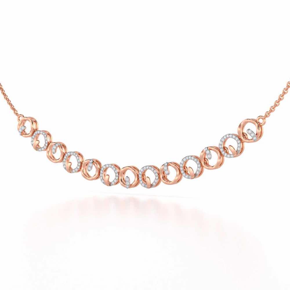 Royal Filigree Silver Necklace - Rose Gold - Image 3