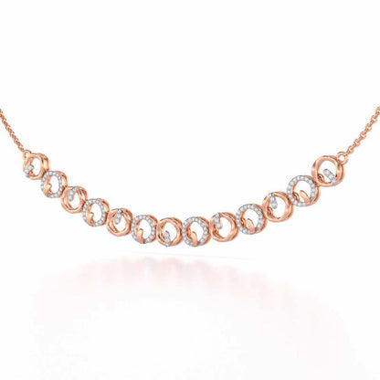 Royal Filigree Silver Necklace - Rose Gold - Image 3