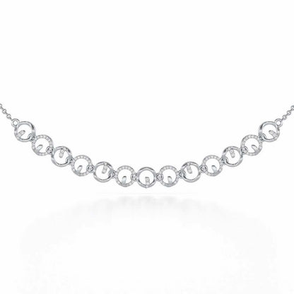 Royal Filigree Silver Necklace - White Gold - Image 1