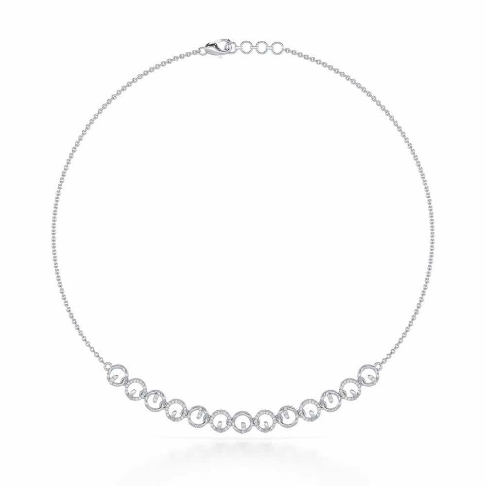 Royal Filigree Silver Necklace - White Gold - Image 2