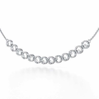 Royal Filigree Silver Necklace - White Gold - Image 3