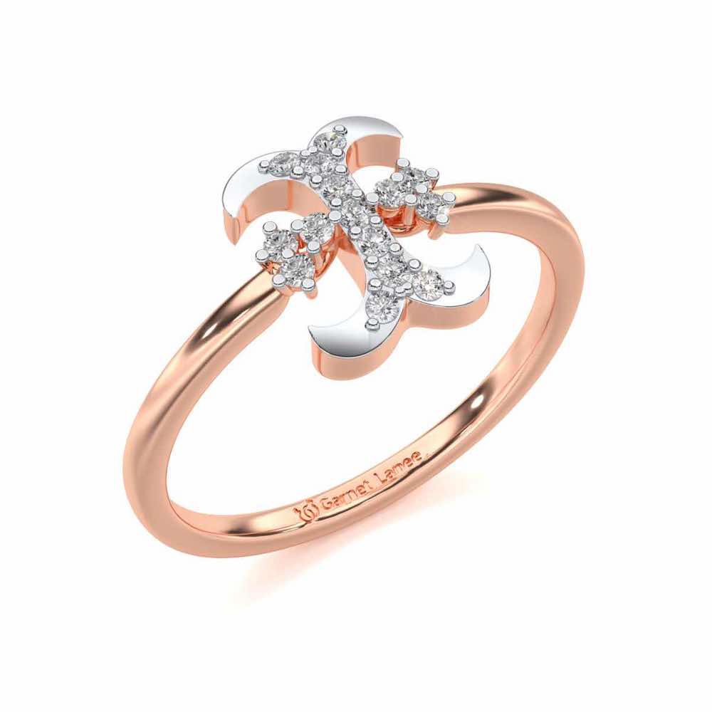 Royal I Silver Ring - Rose Gold - Image 1
