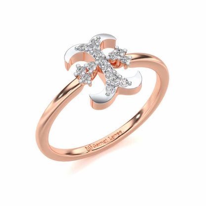 Royal I Silver Ring - Rose Gold - Image 1