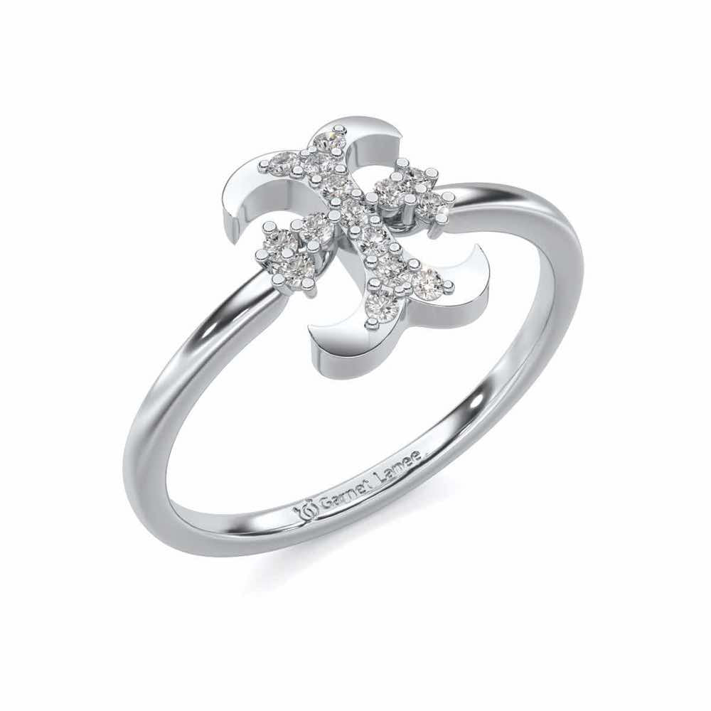Royal I Silver Ring - White Gold - Image 1