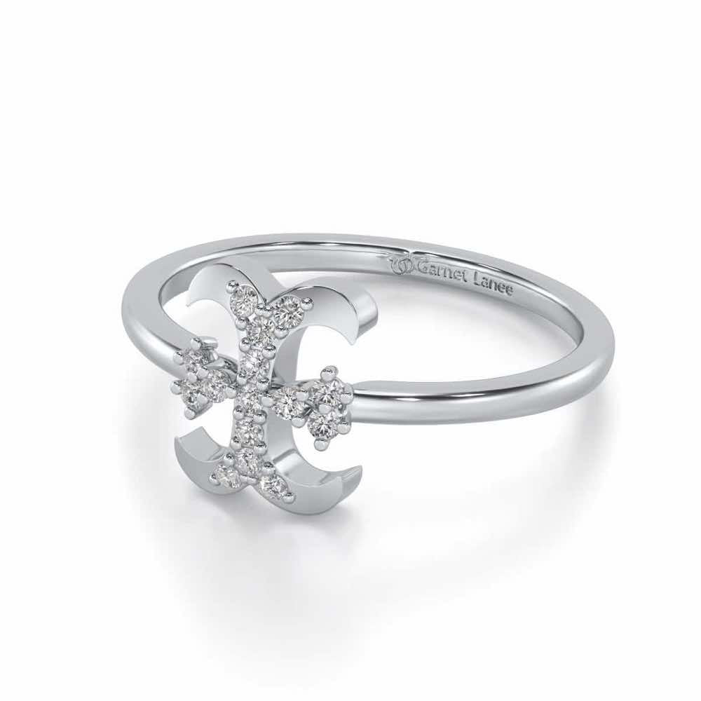 Royal I Silver Ring - White Gold - Image 2