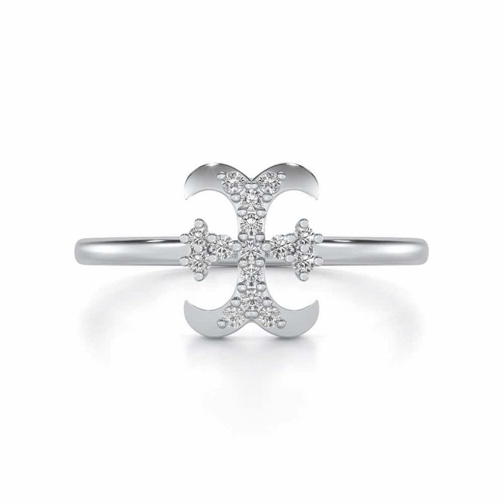 Royal I Silver Ring - White Gold - Image 4