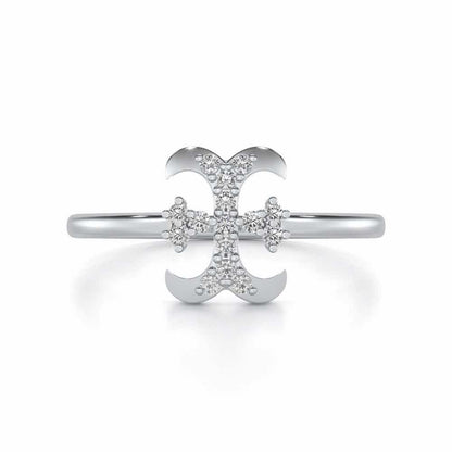 Royal I Silver Ring - White Gold - Image 4