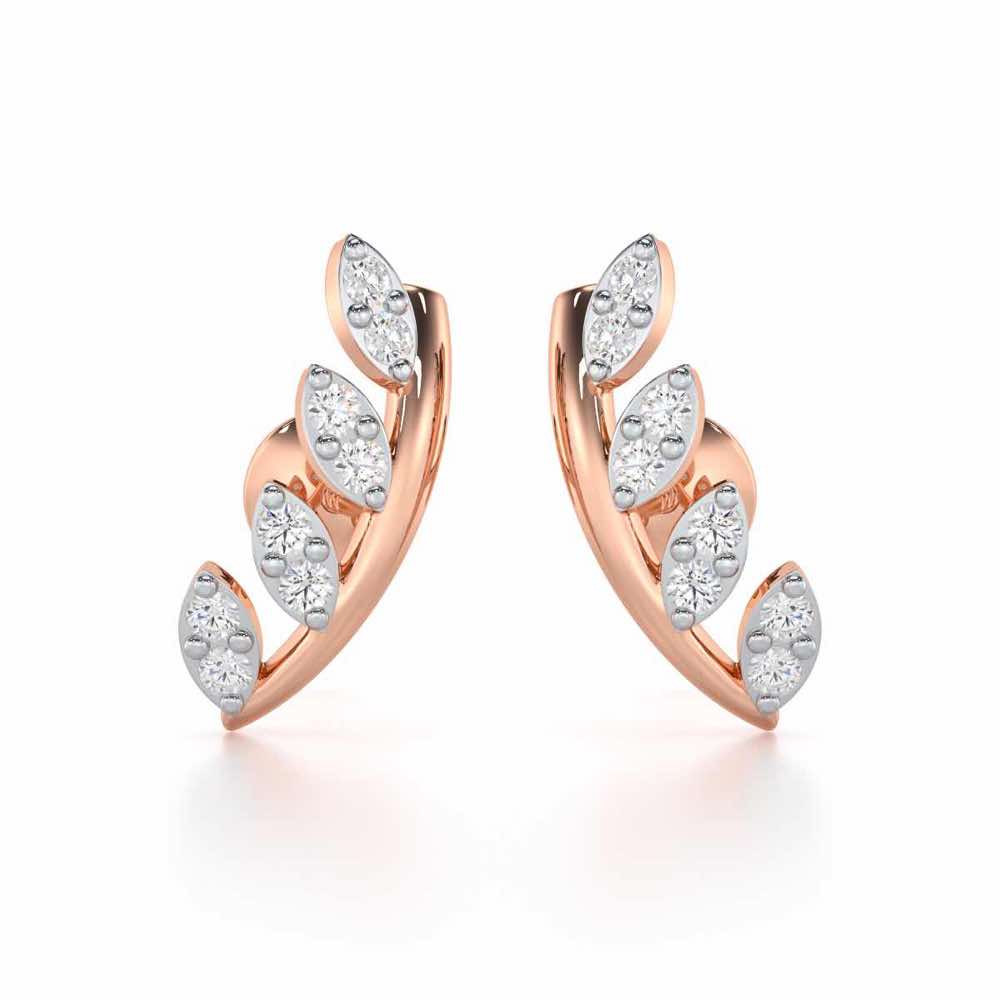 Royal Remembrance Silver Stud Earrings - Rose Gold - Image 1
