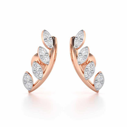 Royal Remembrance Silver Stud Earrings - Rose Gold - Image 1