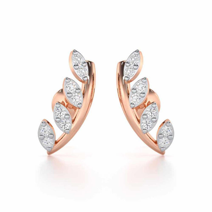 Royal Remembrance Silver Stud Earrings - Rose Gold - Image 1