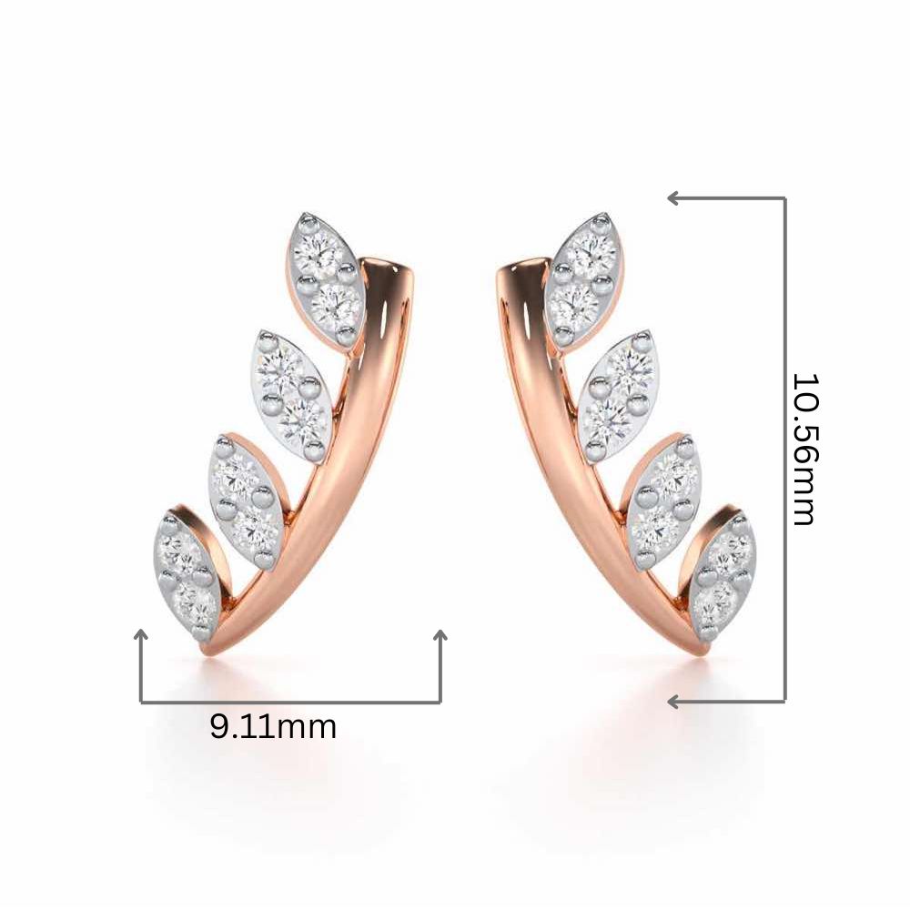 Royal Remembrance Silver Stud Earrings - Rose Gold - Image 2