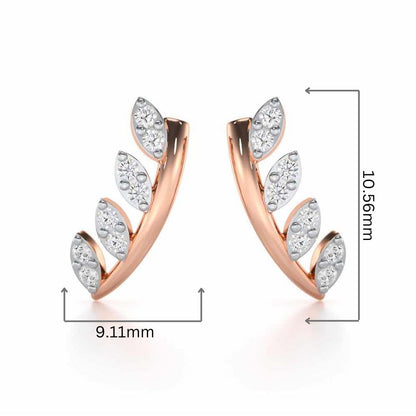Royal Remembrance Silver Stud Earrings - Rose Gold - Image 2