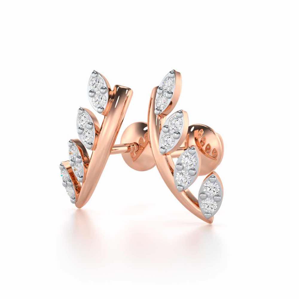 Royal Remembrance Silver Stud Earrings - Rose Gold - Image 3
