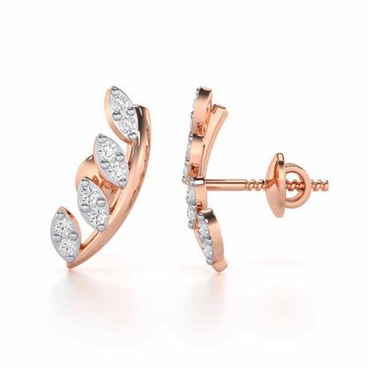 Royal Remembrance Silver Stud Earrings - Rose Gold - Image 4