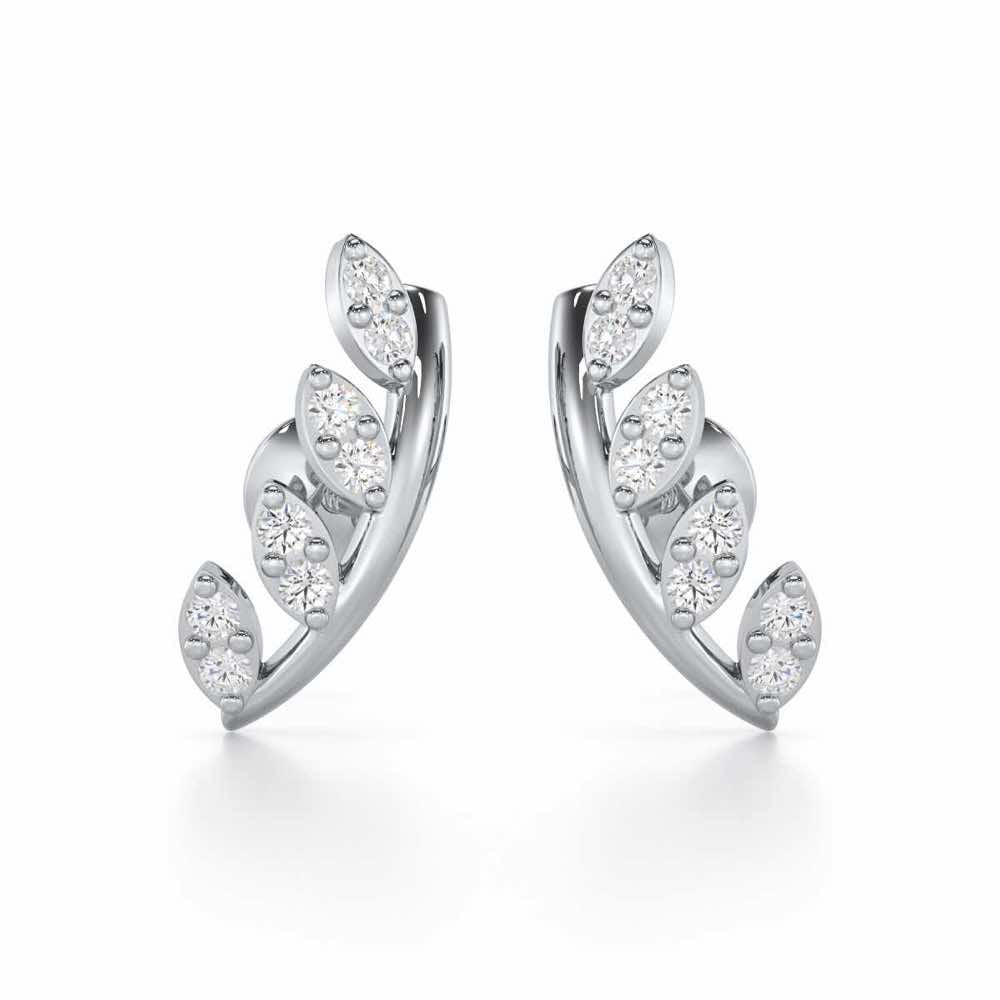 Royal Remembrance Silver Stud Earrings - White Gold - Image 1