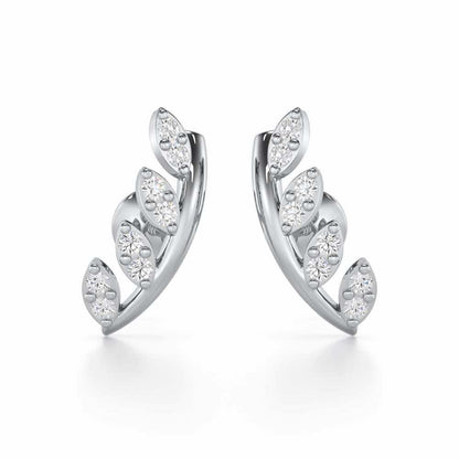 Royal Remembrance Silver Stud Earrings - White Gold - Image 1