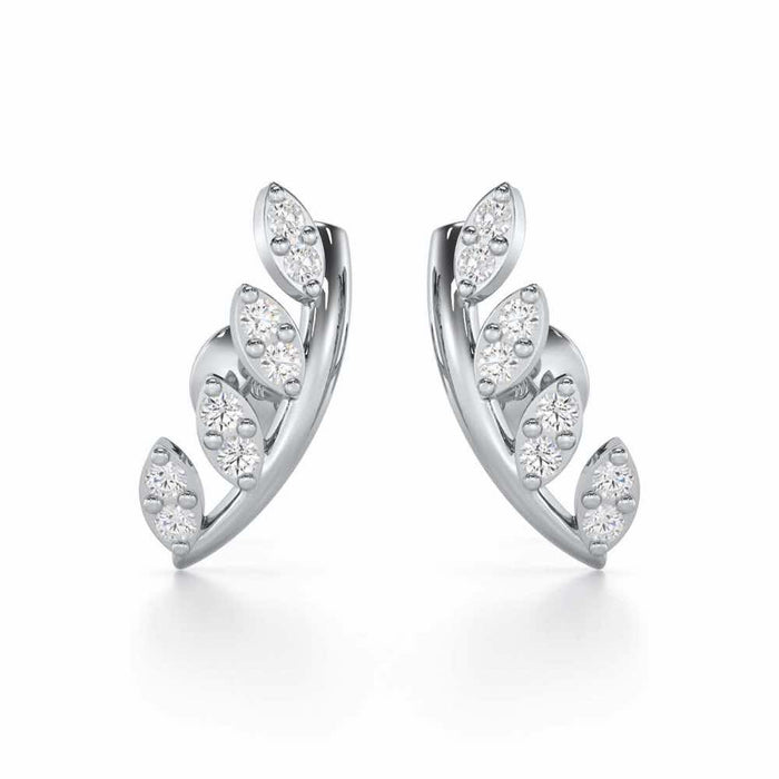 Royal Remembrance Silver Stud Earrings - White Gold - Image 1