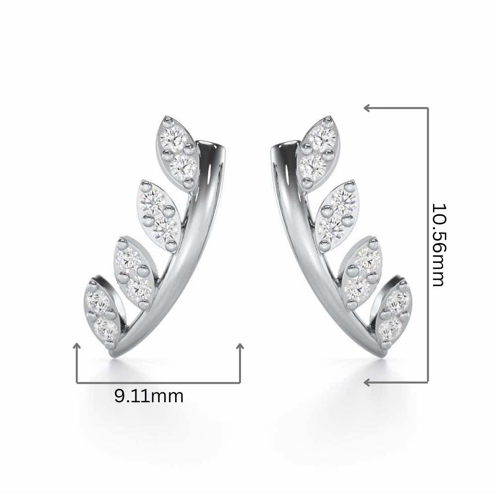 Royal Remembrance Silver Stud Earrings - White Gold - Image 2